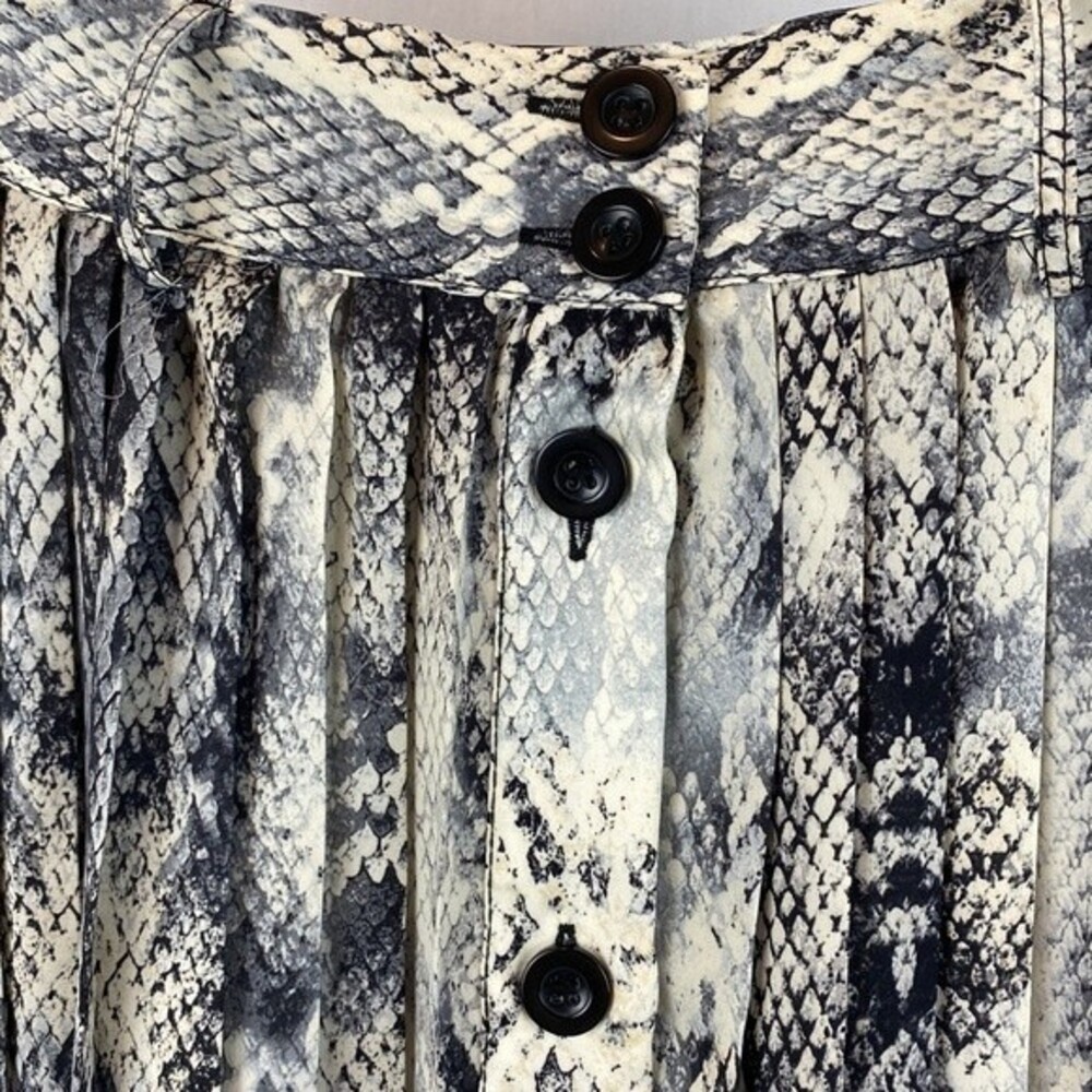 Zara Gray Snake Print Pleated Button Front Maxi S… - image 5